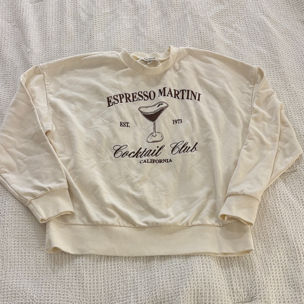 Francesca's Collections Cream Cocktail Club Sweater
